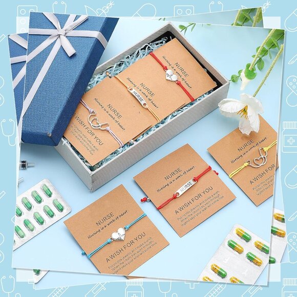 30 Pcs Nurse Appreciation Bracelets Gift Set - Heart, Stethoscope, ECG Design in - Picture 6 of 7